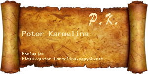 Potor Karmelina névjegykártya